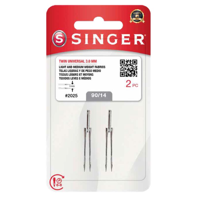 SINGER - Aguja Singer 2025 90/14 (doble), set 2 unidades