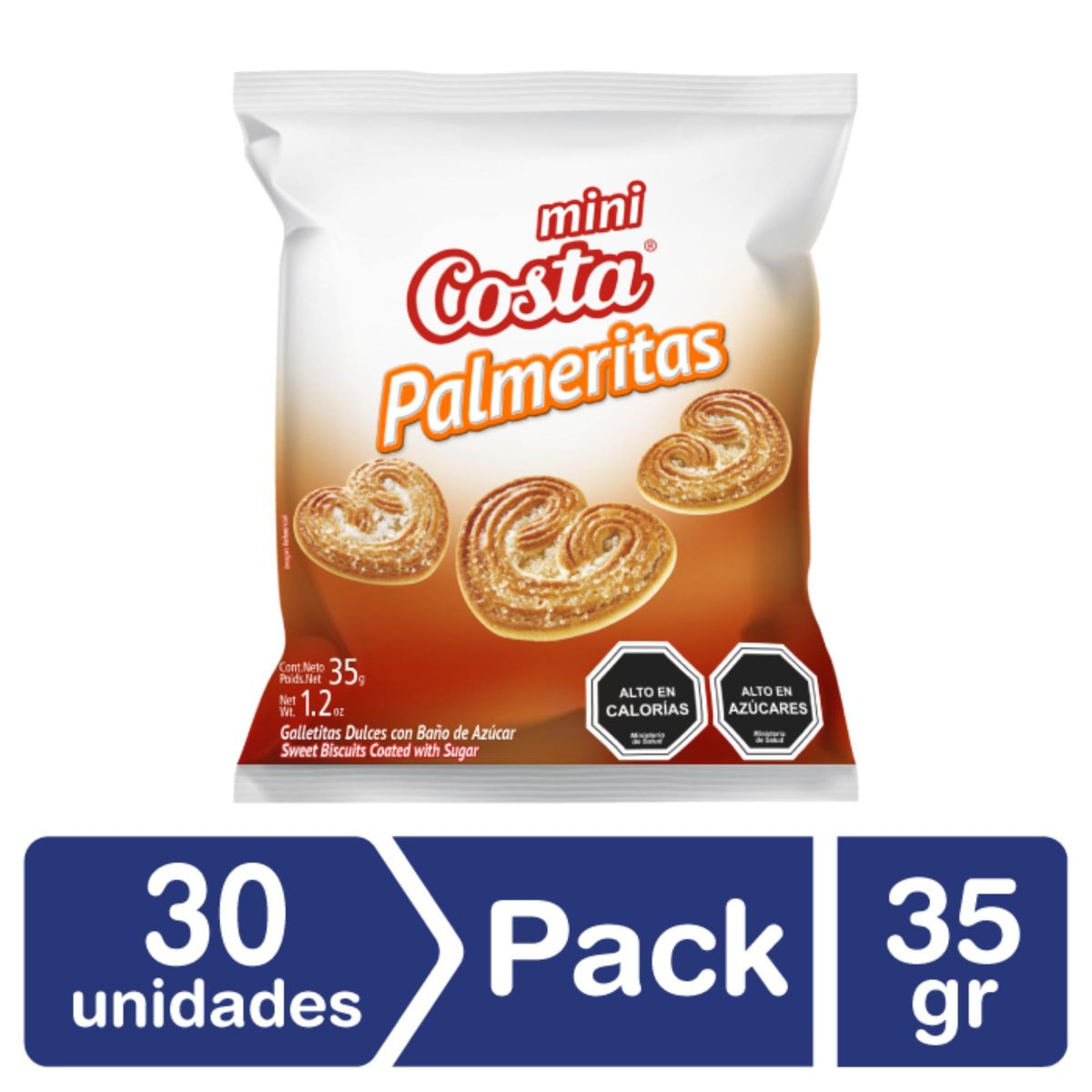 COSTA - Galleta Snack Mini Palmerita 35 gr x 30 uni
