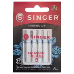 SINGER - Aguja 130/705 (bordadora), set 5 unidades