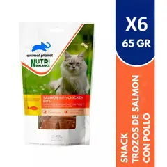 ANIMAL PLANET - Snack Trozos Gato Salmon 65Grx6 NB