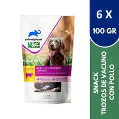 ANIMAL PLANET - Snack Trozos Perro Vacuno 100Grx6 NB