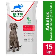 ANIMAL PLANET - Alimento Perro Adulto Raza Med/Grande 15 Kg NB