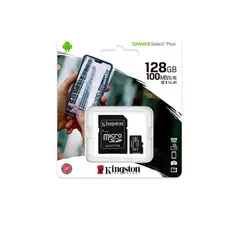 KINGSTON - Tarjeta de Memoria MicroSD Canvas Select Plus 128gb + Adaptador