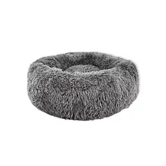 GENERICO - Cama cojin de chiporro redondo para mascotas 60cm PLOMO