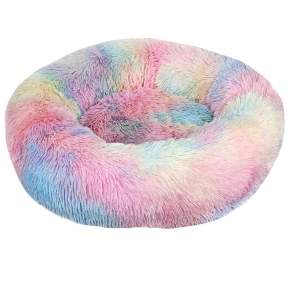 GENERICO - Cama cojin de chiporro redondo para mascotas  60cm ARCOIRIS
