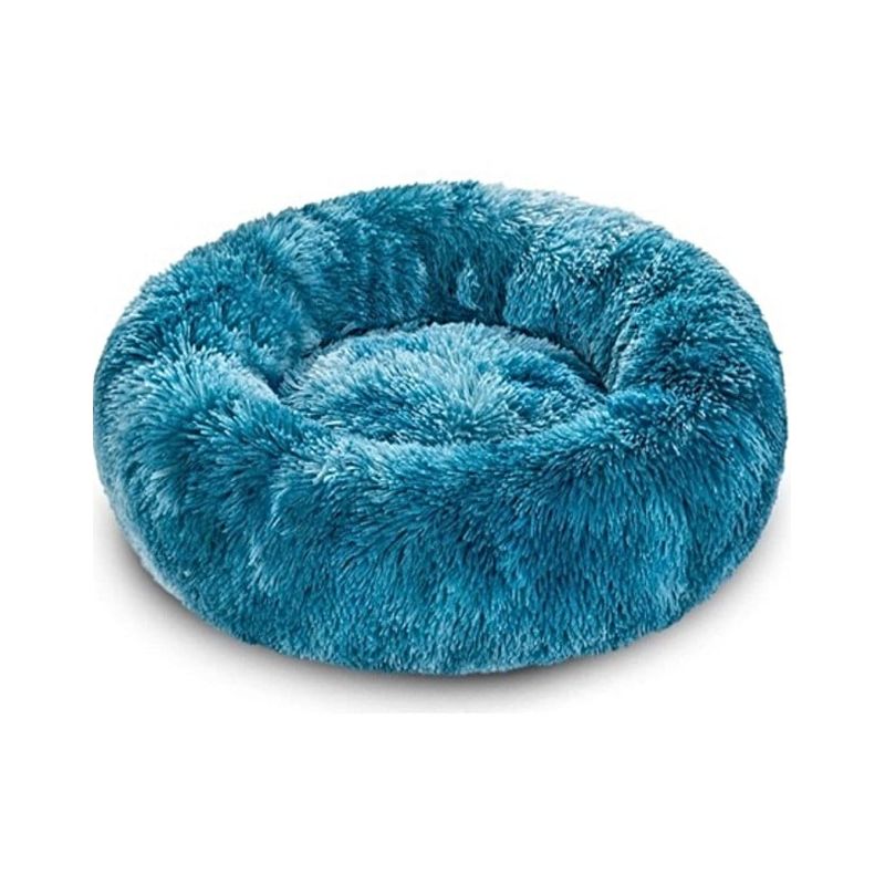 GENERICO - Cama cojin de chiporro redondo para mascotas  60cm PETROLEO