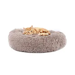 GENERICO - Cama Cojin De Chiporro Redondo Para Mascotas 50cm BEIGE