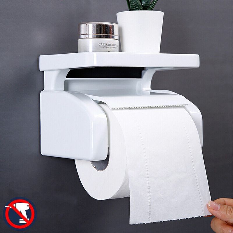 GENERICO - Dispensador Papel Higiénico Soporte Celular Ventosa Bathlux