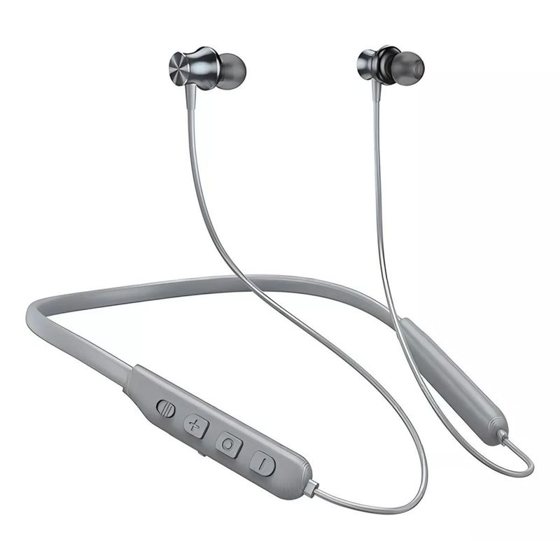 GENERICO - Audifonos Bluetooth V53 Sports 30hrs Magnetic Design Es64 Color Gris