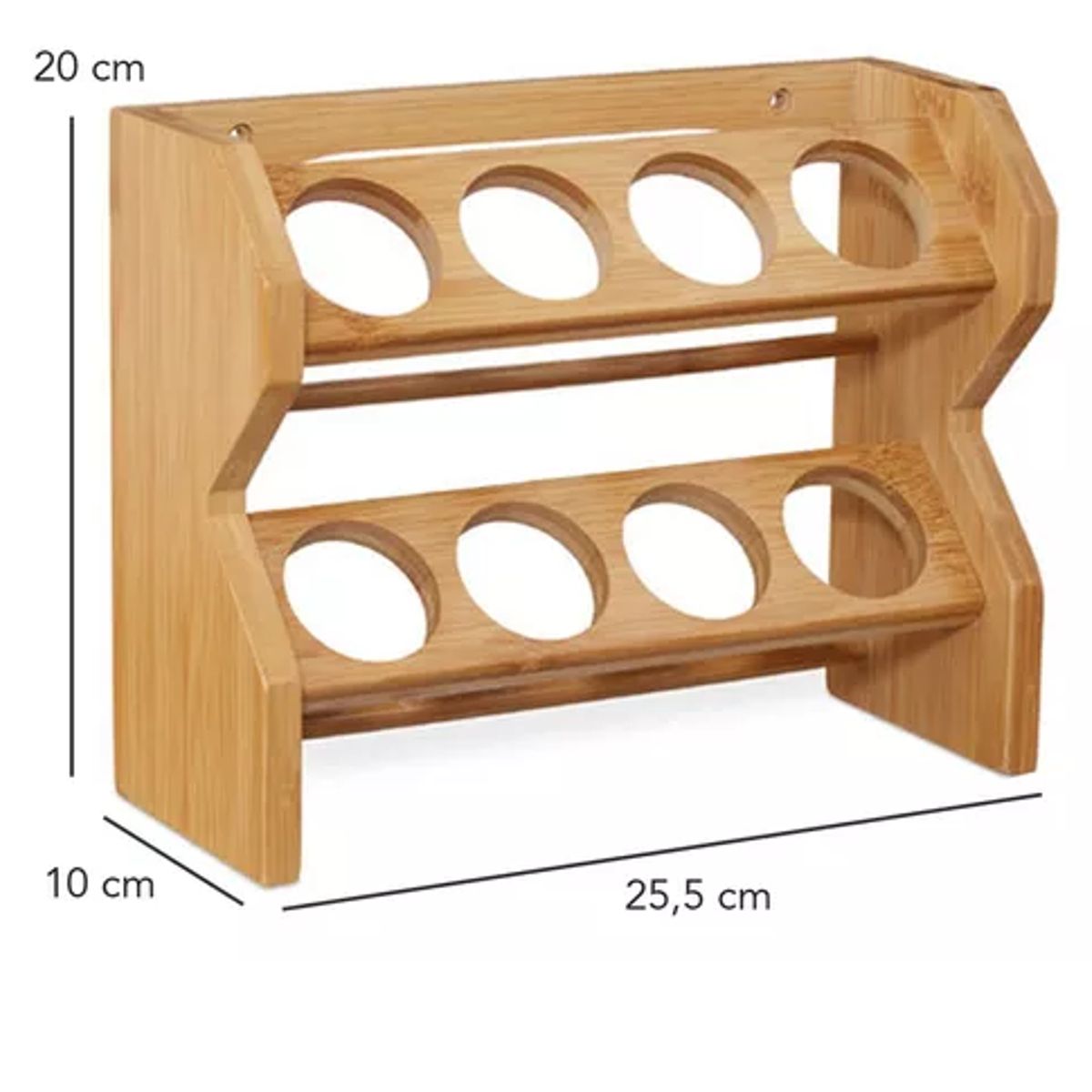 GENERICO - Especiero Condimentos De Madera 8 Frascos Vidrio Simplit