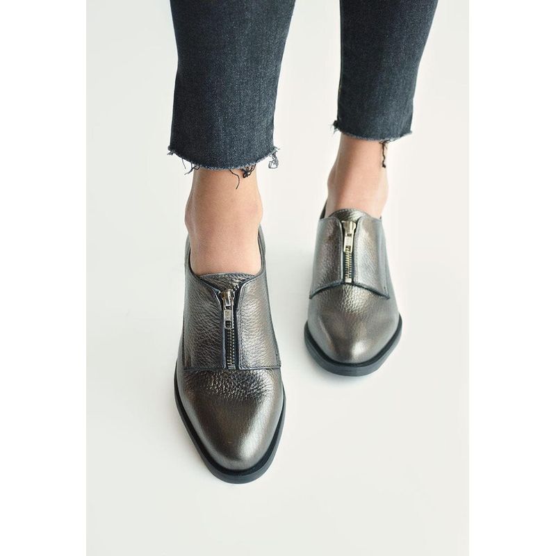 GIANI DAFIRENZE - Zapato Mujer De Cuero Leonor Metálico C3.