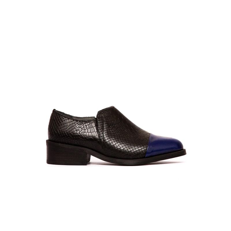 GIANI DAFIRENZE - Zapato Mujer De Cuero Homero Negro Azul C29