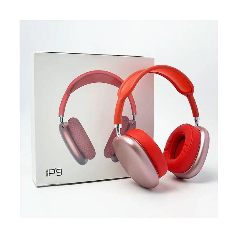 GENERICO - AUDIFONO P9 BLUETOH RECARGABLE ROJO