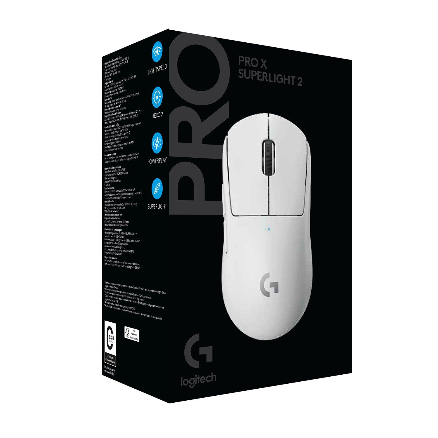 LOGITECH MOUSE PRO X SUPERLIGHT 2 WHITE | Falabella Chile