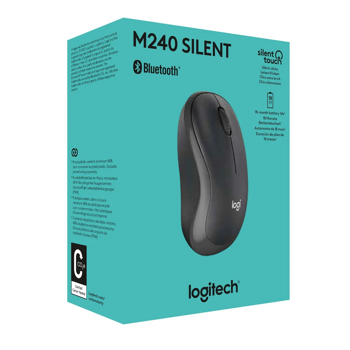 LOGITECH - MOUSE LOGITECH M240 SILENT BLUETOOTH GRAFITO