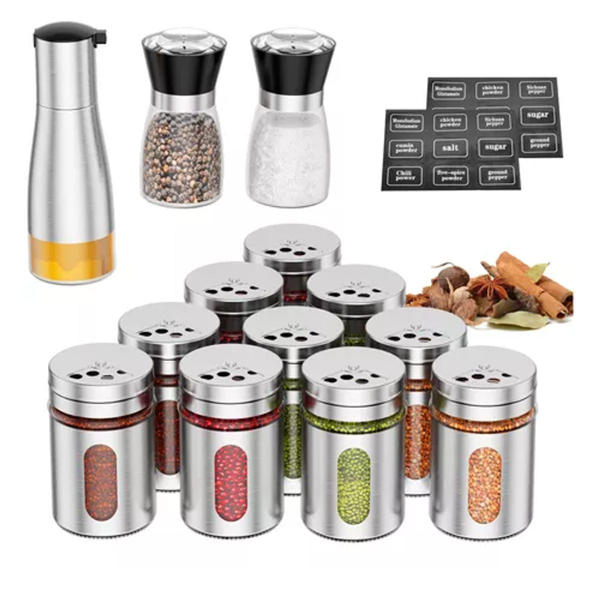 GENERICO - 15 Frascos De Vidrio Especieros Almacenamiento