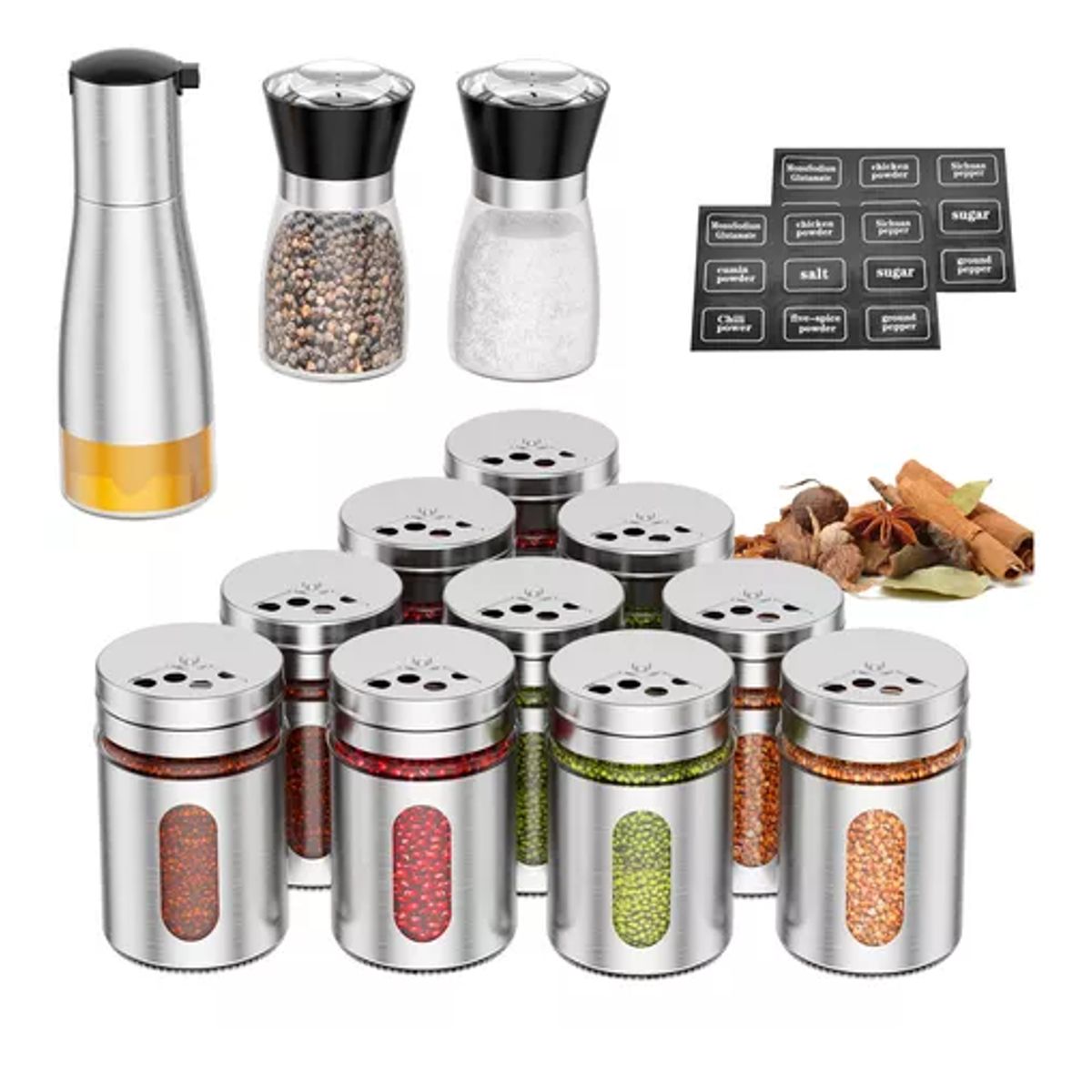 GENERICO - 15 Frascos De Vidrio Especieros Almacenamiento