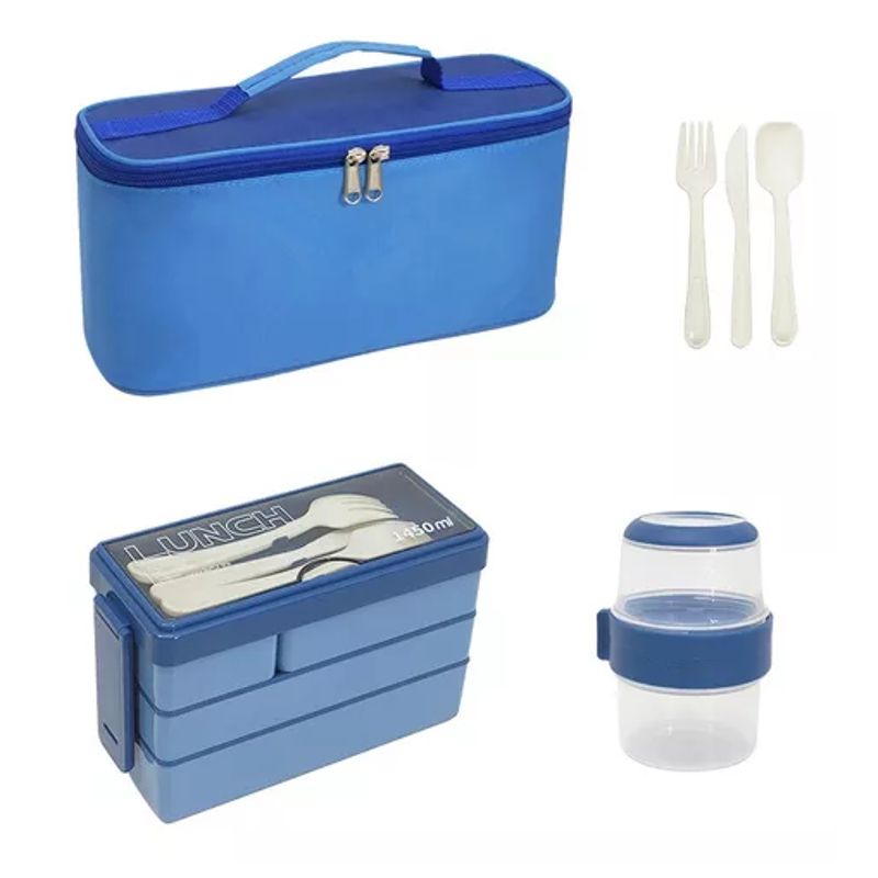 GENERICO - Bolso Lonchera Térmica Y Fiambrera Set Para Niños Adultos