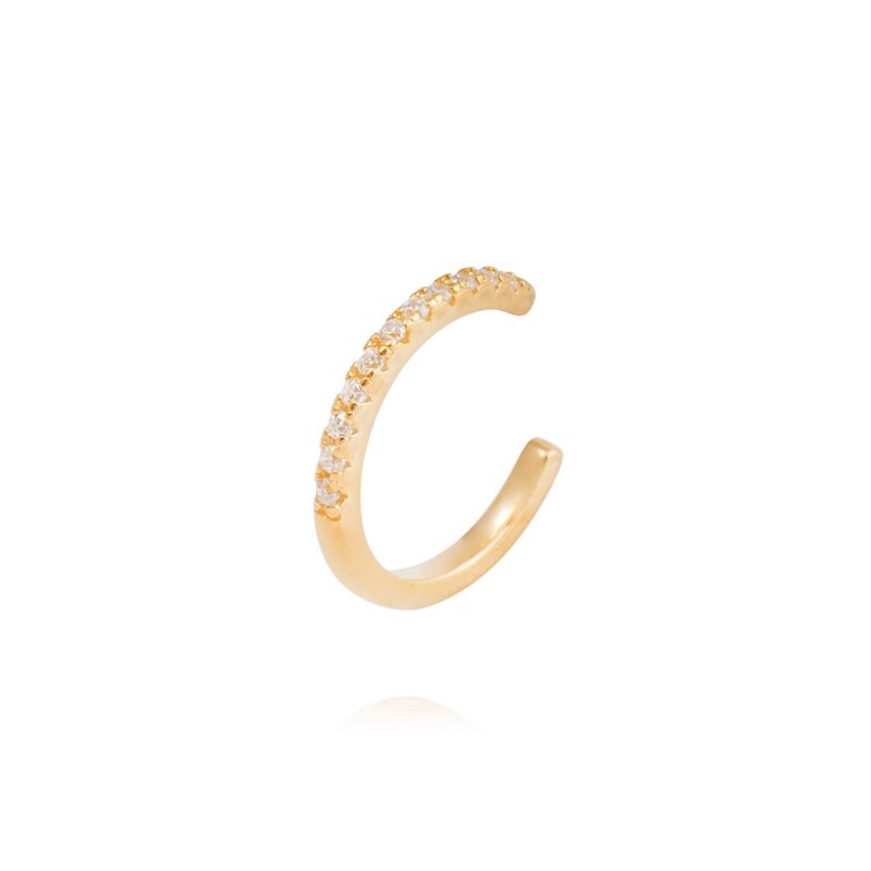 JB JOYAS BARON - Piercing de Plata Esterlina 925 Earcuff delgado Bañado en Oro 14kt