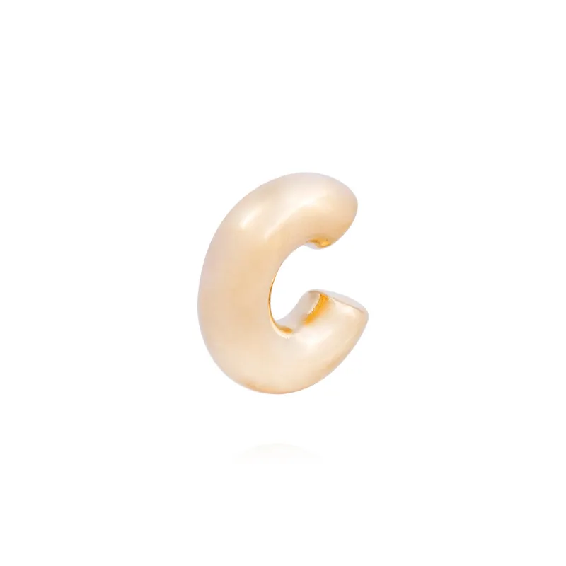 JB JOYAS BARON - Piercing de Plata Esterlina 925 Earcuff grueso Bañado en Oro 14kt