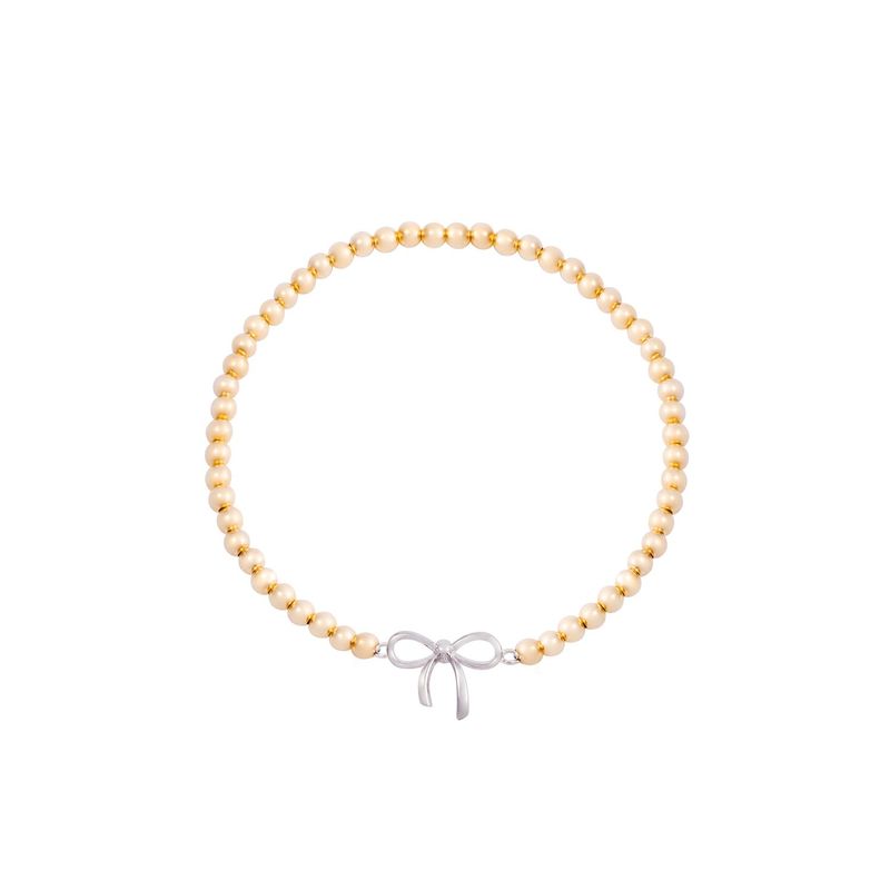 JB JOYAS BARON - Pulsera de Plata Esterlina 925 Cinta bolitas Bañado en Oro 14kt