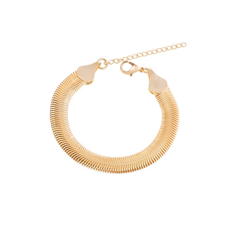 JB JOYAS BARON - Pulsera de Plata Esterlina 925 Rígida Bañado en Oro 14kt