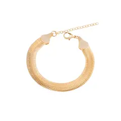 JB JOYAS BARON - Pulsera de Plata Esterlina 925 Rígida Bañado en Oro 14kt