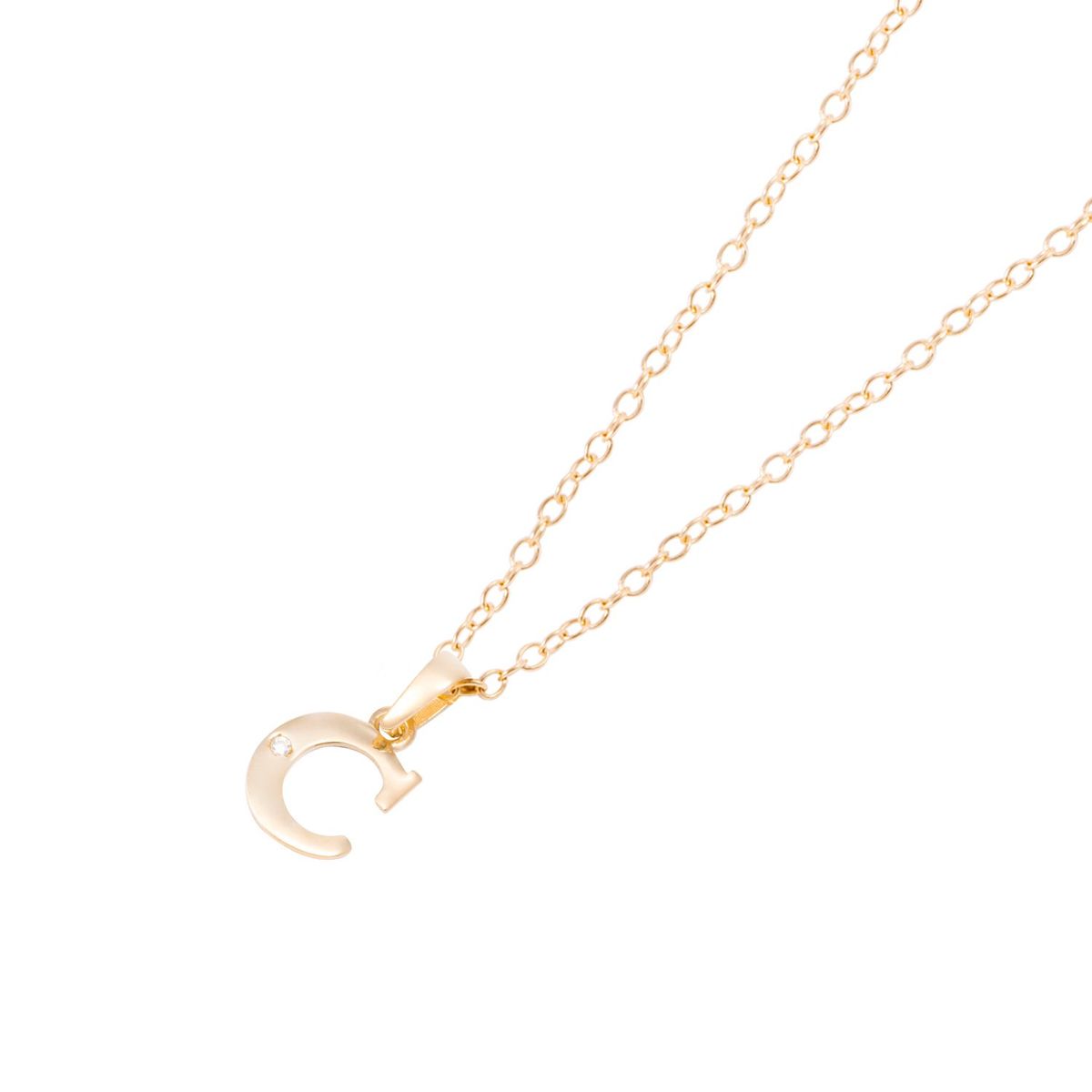 JB JOYAS BARON - Collar de Oro de 18kt Circonitas letra C