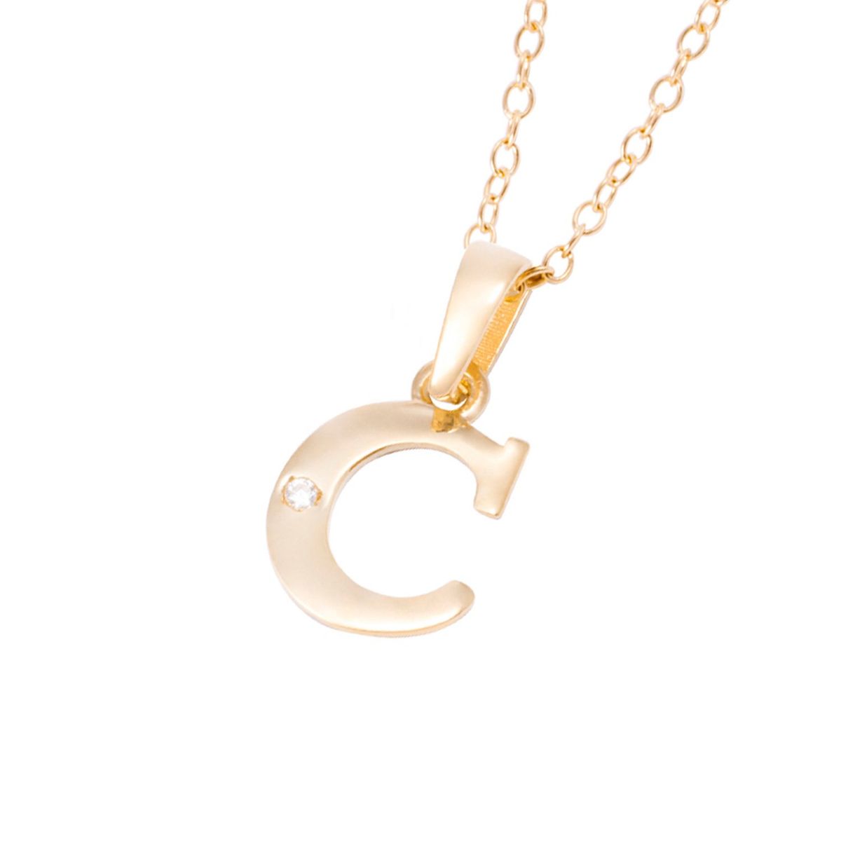 JB JOYAS BARON - Collar de Oro de 18kt Circonitas letra C