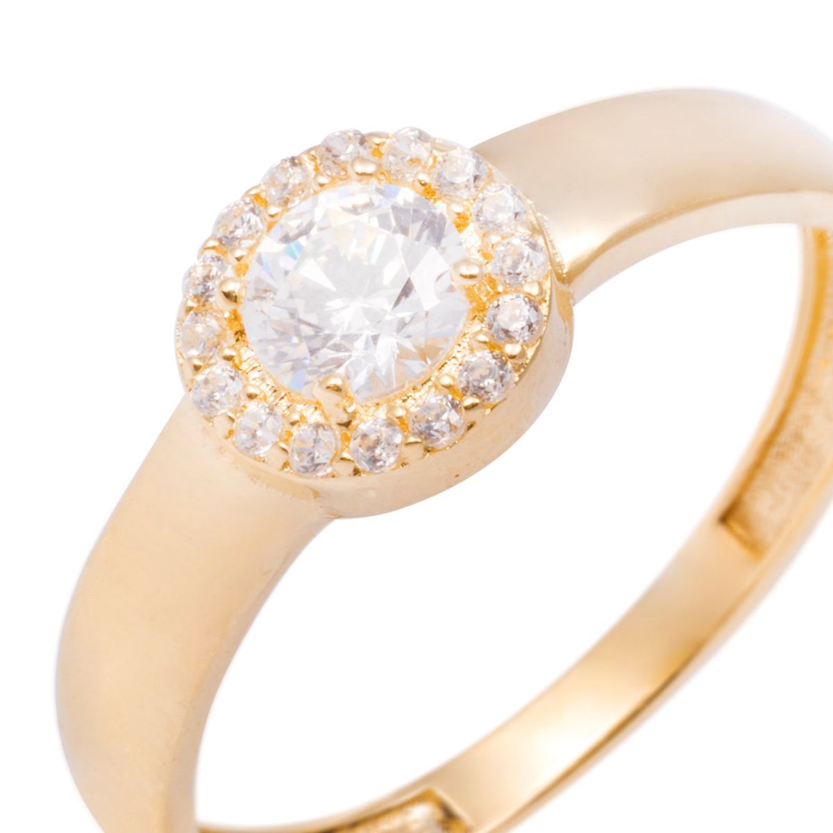 JB JOYAS BARON - Anillo Compromiso de Oro de 18kt Circonita central