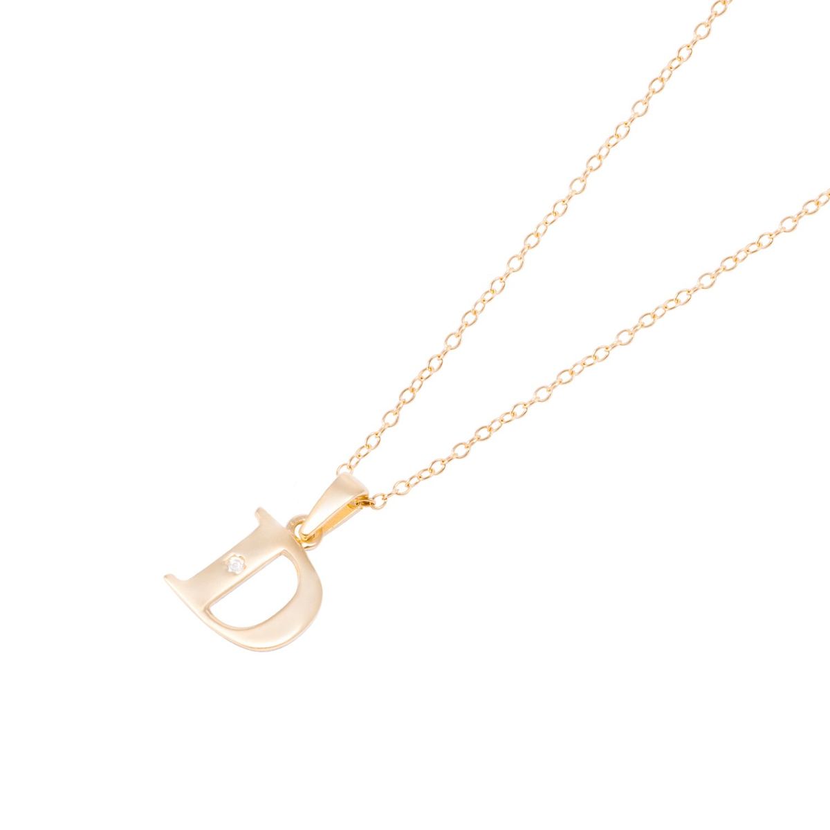 JB JOYAS BARON - Collar de Oro de 18kt Circonitas letra D