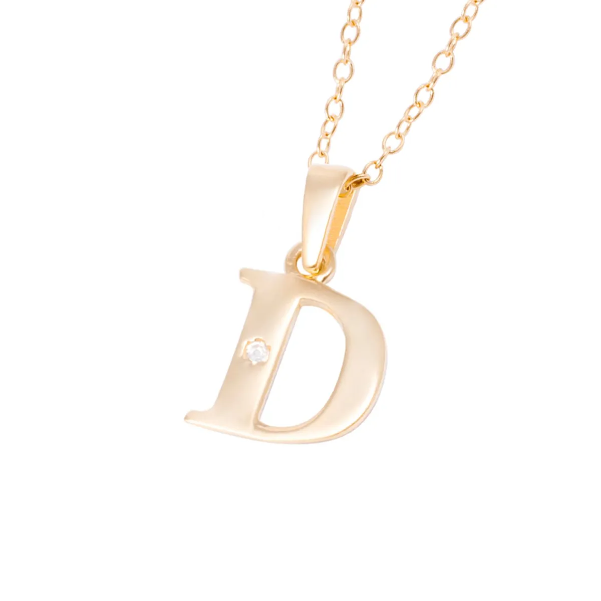 JB JOYAS BARON - Collar de Oro de 18kt Circonitas letra D