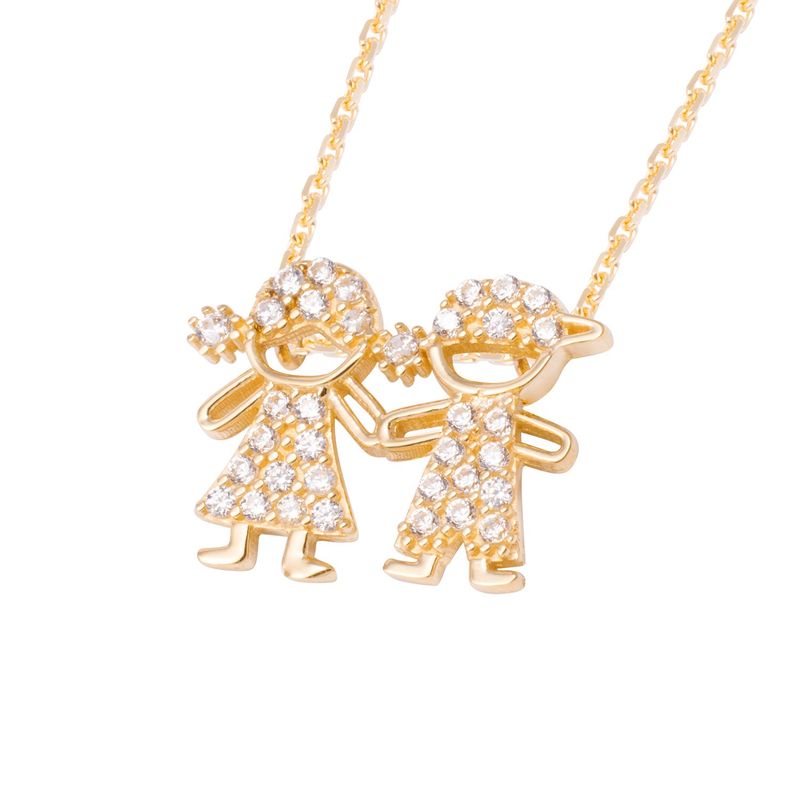 JB JOYAS BARON - Collar de Oro de 18kt Circonita niños