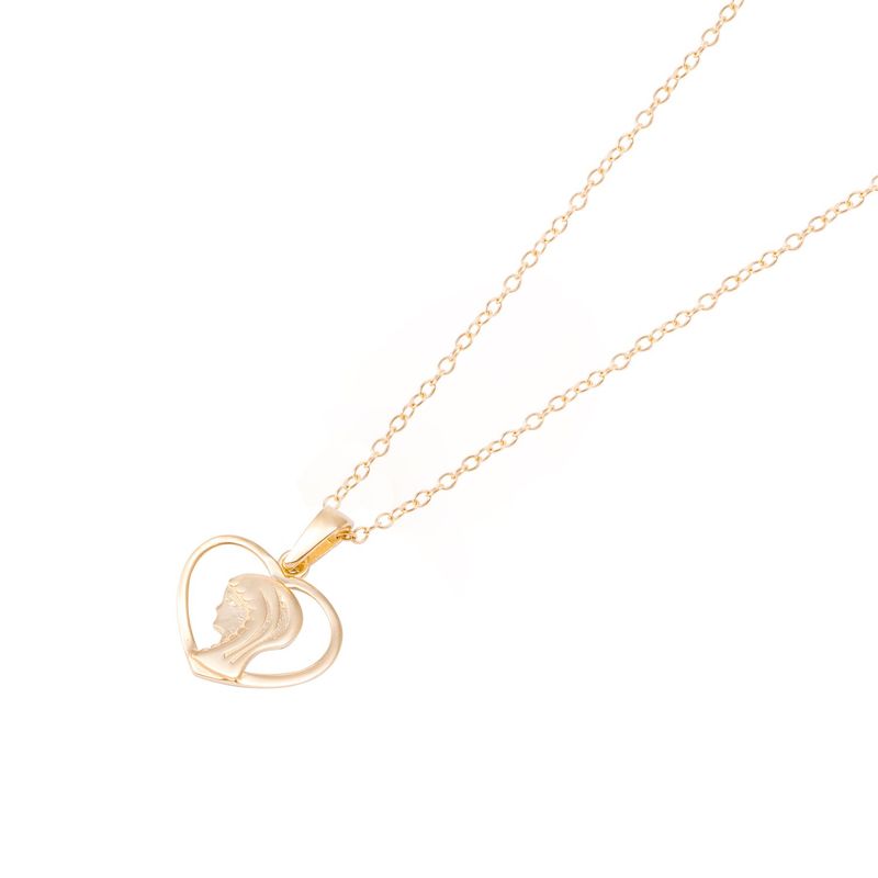 JB JOYAS BARON - Collar de Oro de 18kt Virgen corazon