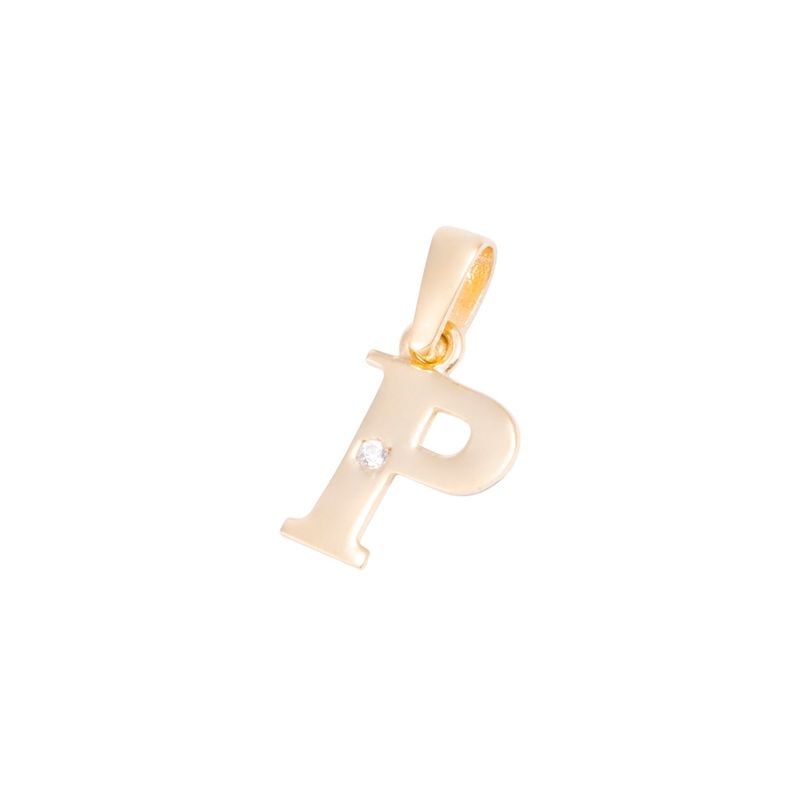 JB JOYAS BARON - Colgante de Oro de 18kt Circonitas letra P