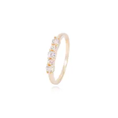 JB JOYAS BARON - Anillo Compromiso de Oro de 18kt Cinco circonitas pequeño