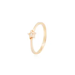 JB JOYAS BARON - Anillo Oro Amarillo 18kt Estrella y Diamante