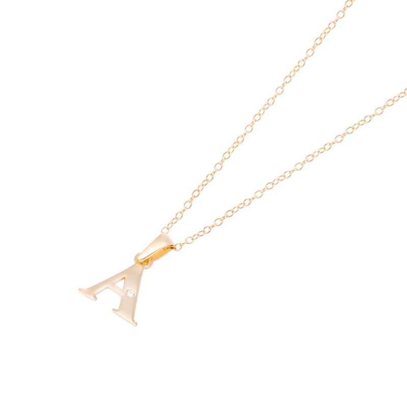 JB JOYAS BARON - Collar de Oro de 18kt Circonitas letra A