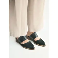 GIANI DAFIRENZE - Babucha Mujer De Cuero Gaviota Negro C46