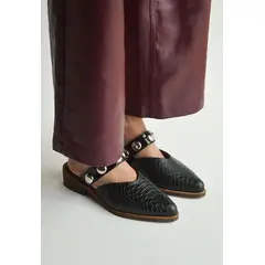 GIANI DAFIRENZE - Babucha Mujer De Cuero Pibi Negro C45