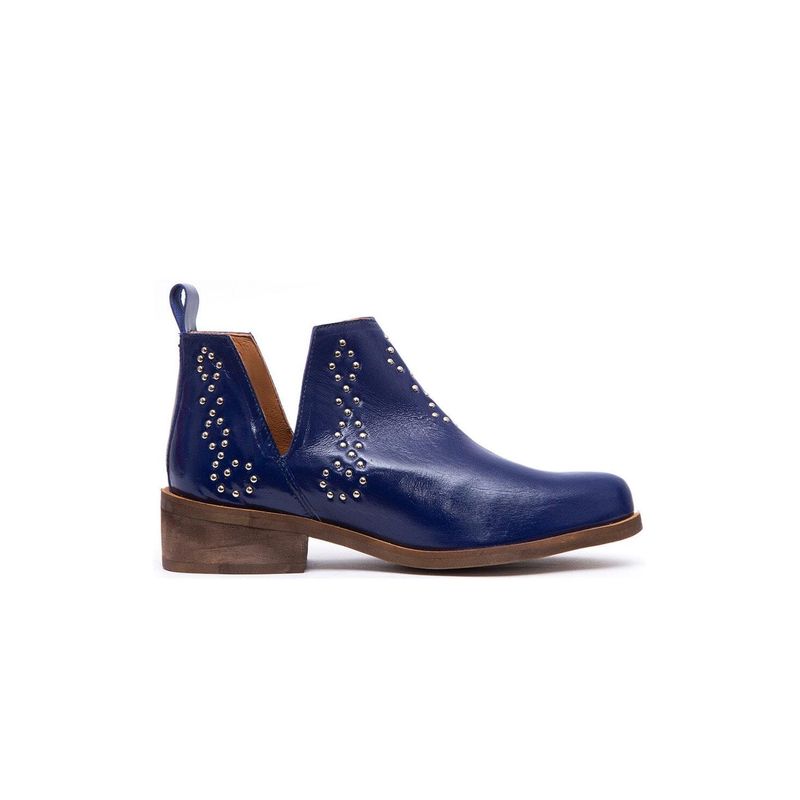 GIANI DAFIRENZE - Botin Mujer De Cuero Emilia Azul C7.