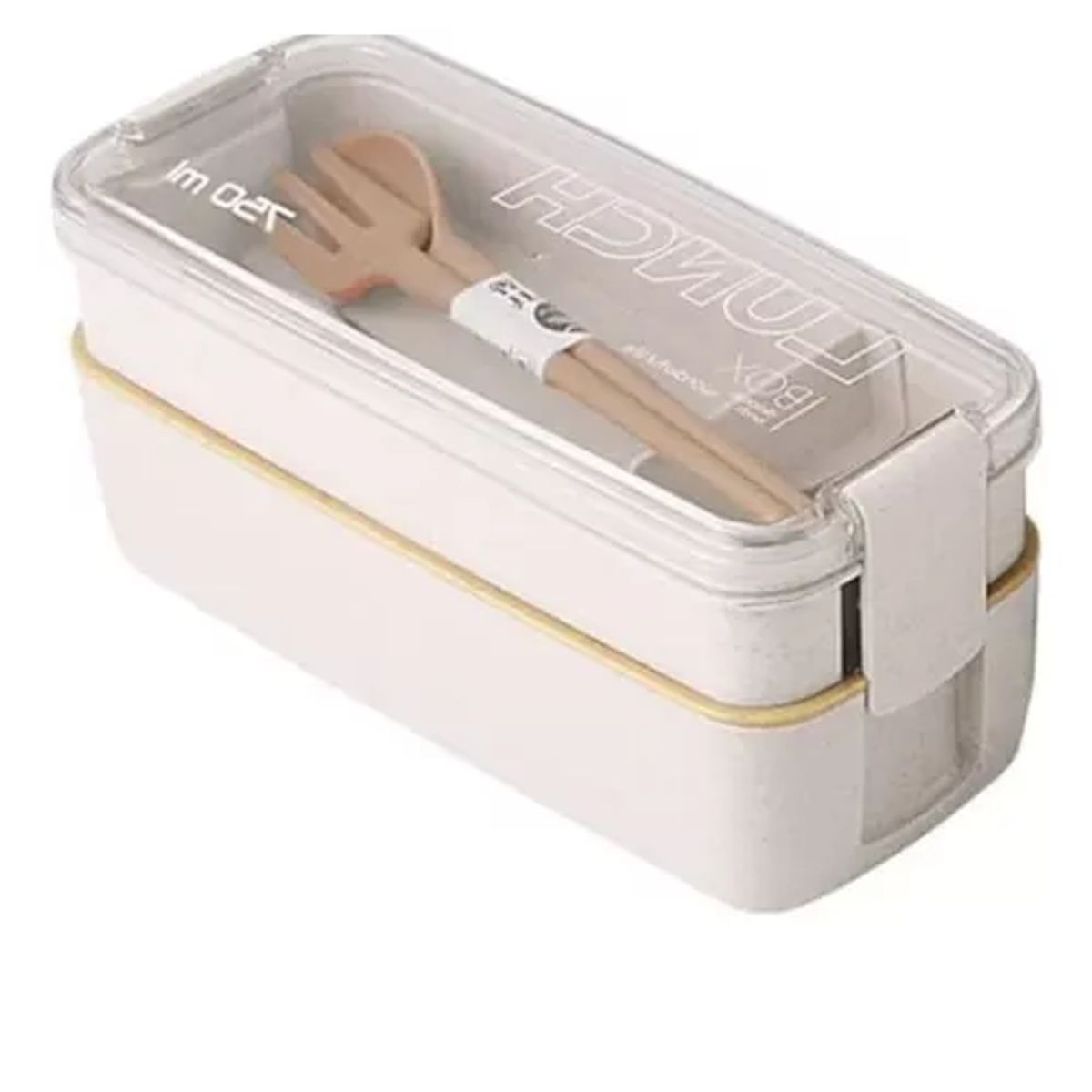 GENERICO - Lonchera Para Comida 2 Niveles Con Cuchara Y Tenedor 750 Ml