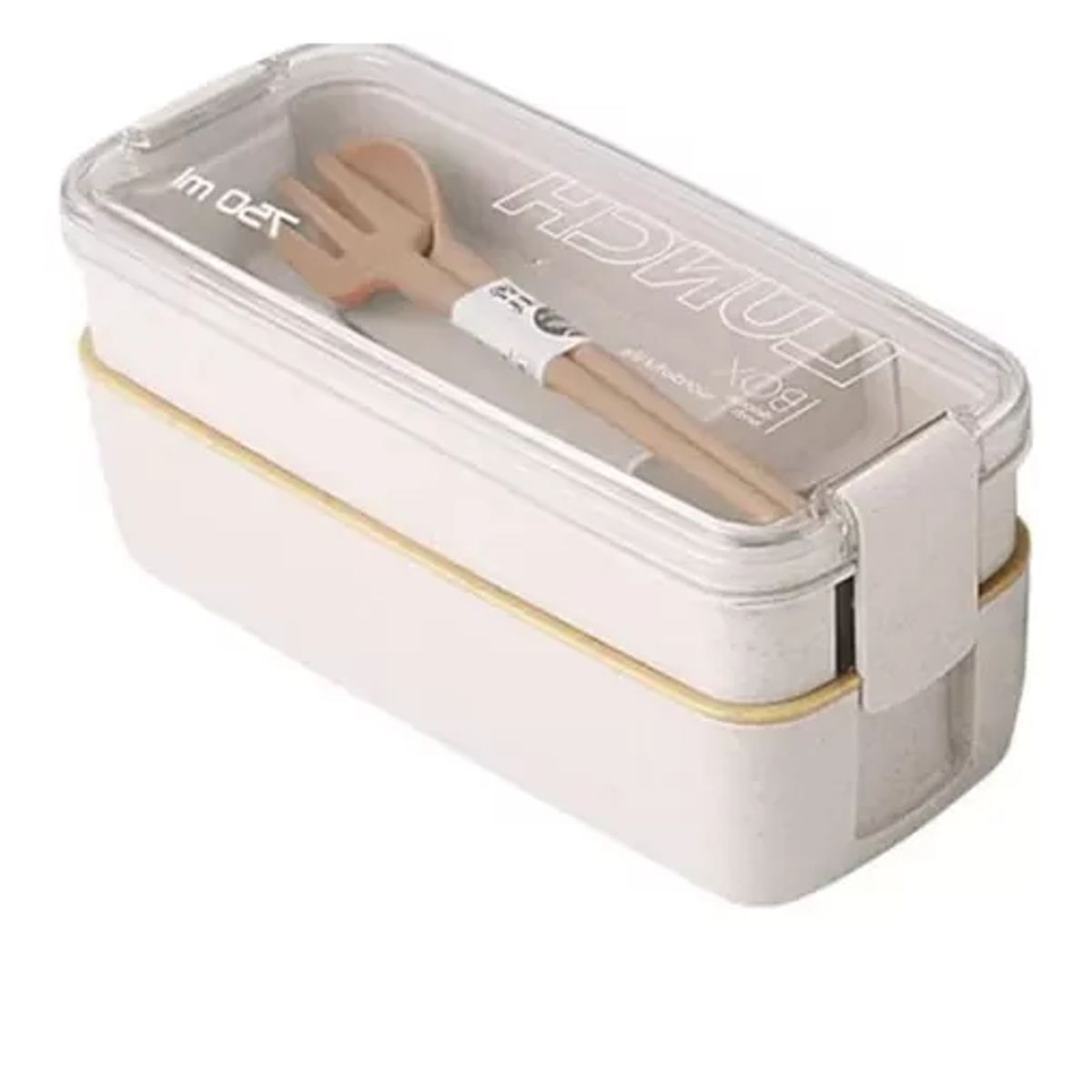 GENERICO - Lonchera Para Comida 2 Niveles Con Cuchara Y Tenedor 750 Ml