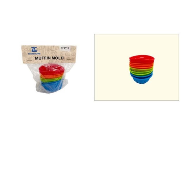 GENERICO - Molde De Silicona Muffins 4,5Cm 12 Unid