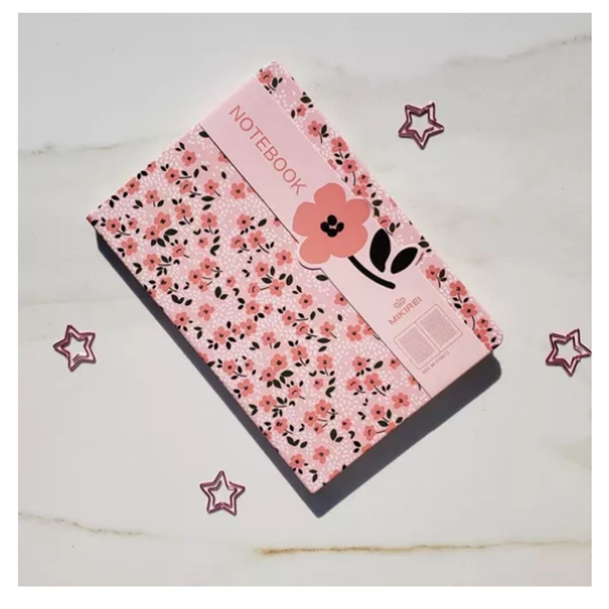 GENERICO - Cuaderno Tipo Libreta A5 Tapa Dura Flores 96 Pag.