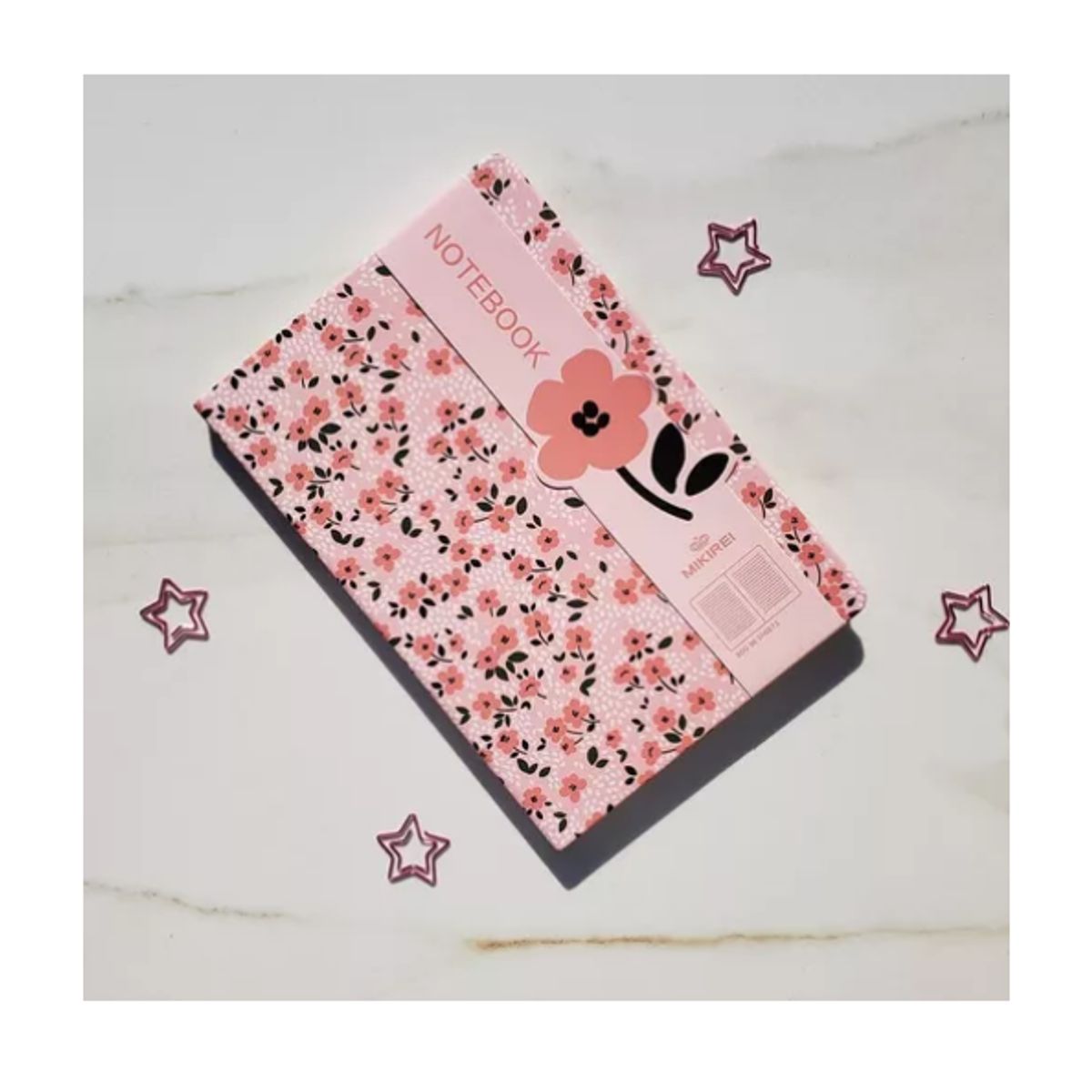 GENERICO - Cuaderno Tipo Libreta A5 Tapa Dura Flores 96 Pag.