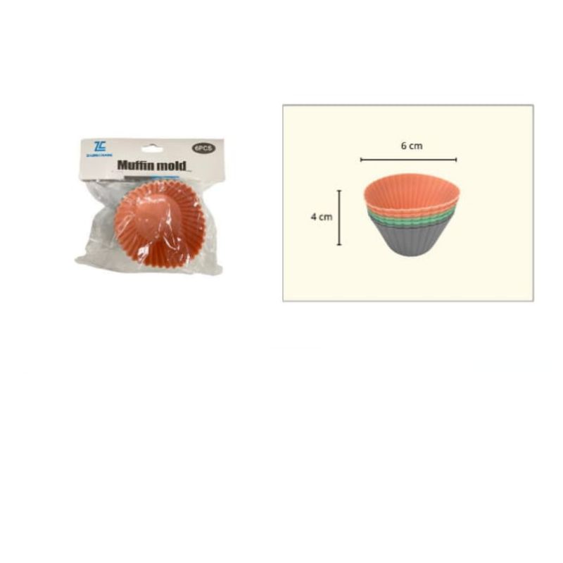 GENERICO - Molde De Silicona Muffins 4X6 Cm 6 Unid