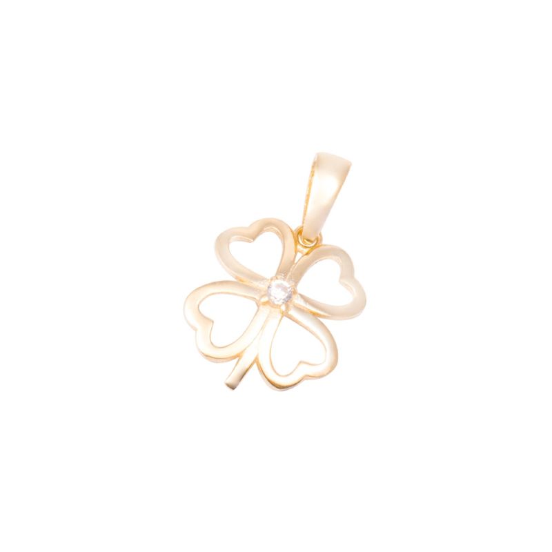JB JOYAS BARON - Colgante de Oro de 18kt Circonita trebol