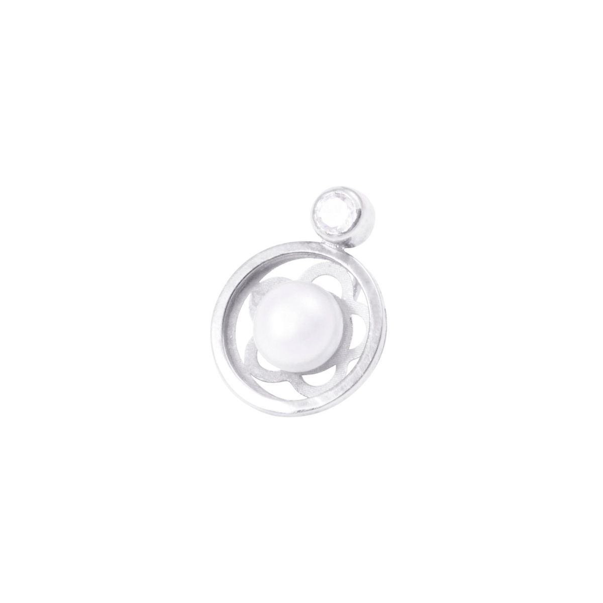 JB JOYAS BARON - Colgante Oro Blanco 18kt Perla Cultivada 5 - 6 mm