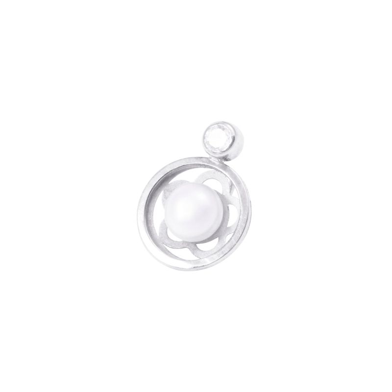 JB JOYAS BARON - Colgante Oro Blanco 18kt Perla Cultivada 5 - 6 mm